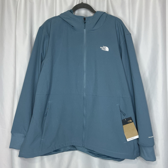 The North Face Women's Sz 3X Shelbe Raschel Fleece Hooded Jacket Algae Blue - Picture 1 of 13